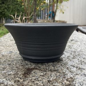 Maceta para bonsai negra, sin esmalte, mediana