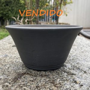 Maceta para Bonsai negra, sin esmalte, mediana